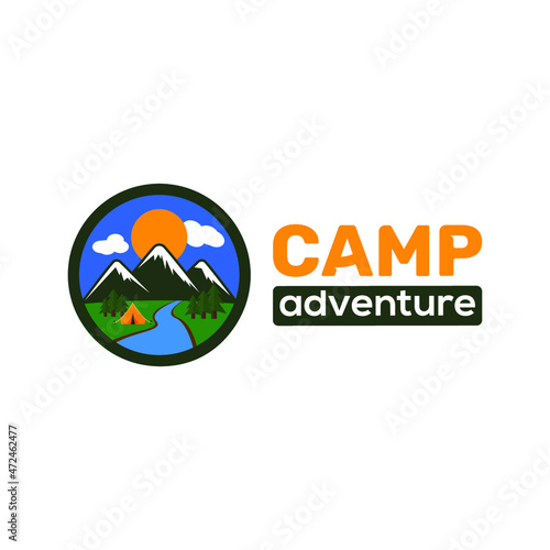 Vectorial logo suitable for camp or outdoor activities companies 