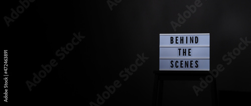 Foto Director chair with behind the scene banner light box