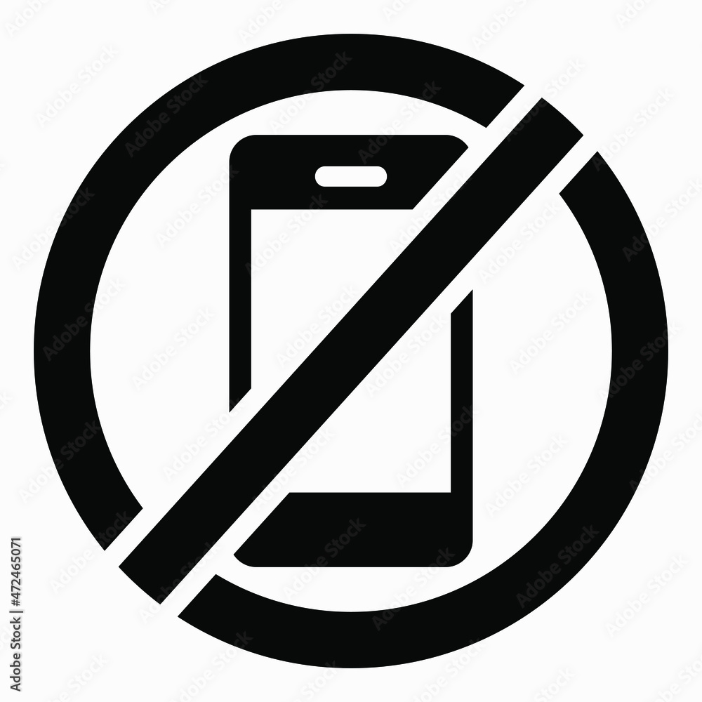 Do not use the telephone. The ban on conversations. Silence. No cellular connection. Commercial line vector icon for websites and mobile minimalistic flat design. Do not use the telephone. The ban on conversations. Silence. No cellular connection. Commercial line vector icon for websites and mobile minimalistic flat design.