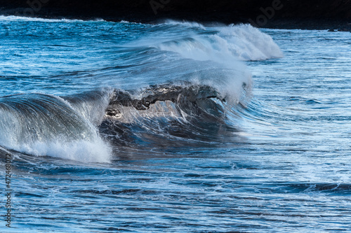 Seascape with strong waves in Salinetas beach. Telde. Gran Canaria. Canary Islands © magui RF