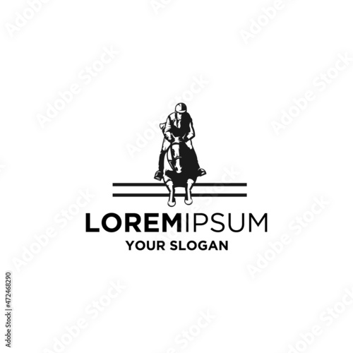 horse jockey trainer silhouette logo