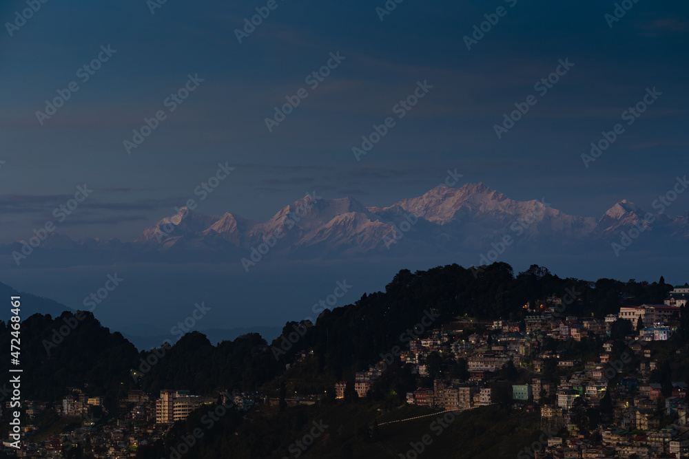 Darjeeling city in India In the morning the city view
