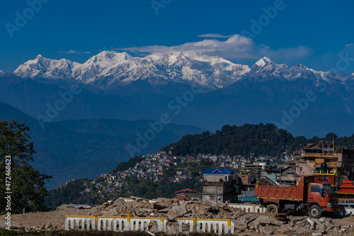 Darjeeling city in India In the morning the city view
