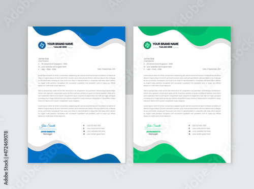 Modern Creative and Clean business style letterhead print with vector & illustration. corporate letterhead Design