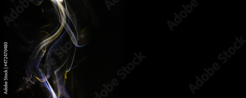 Fog movement on a black background, banner, smoke texture