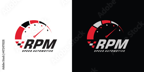 Speed rpm logo design for automotive