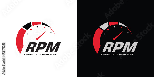 Speed rpm logo design for automotive