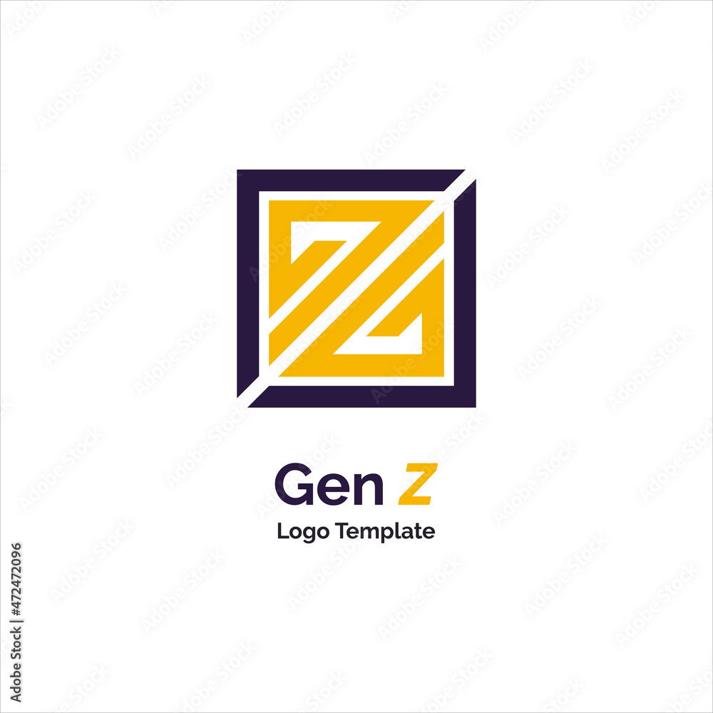 Naklejka premium Z GenZ logo design template vector for brand or company and other