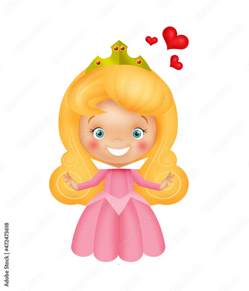 princesa, bella, bela, bella durmiente,nena disfrazada, disney Illustration  Stock | Adobe Stock