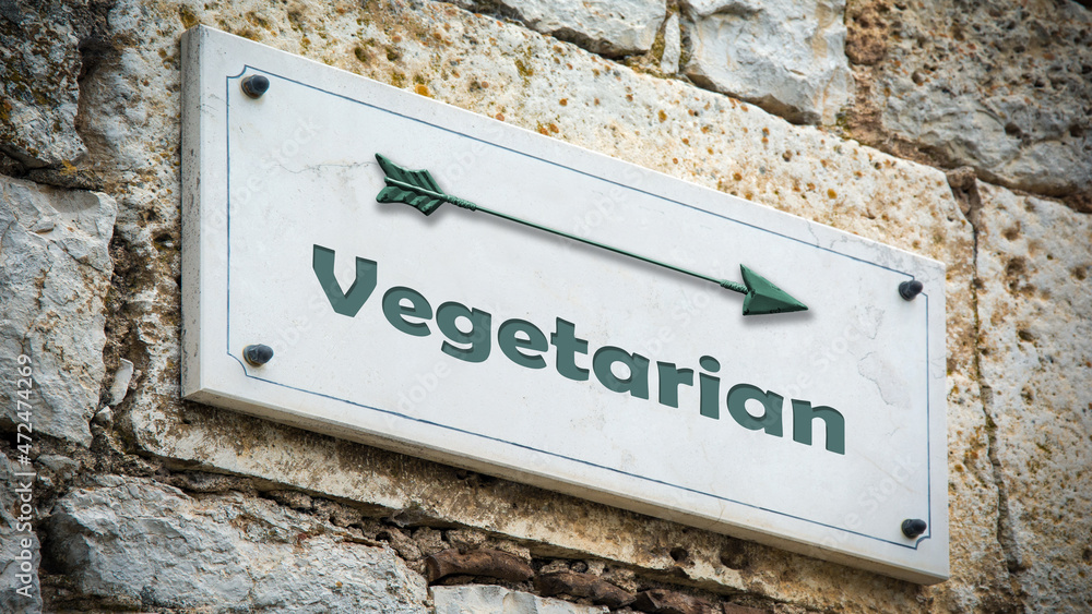 Fototapeta premium Street Sign to Vegetarian