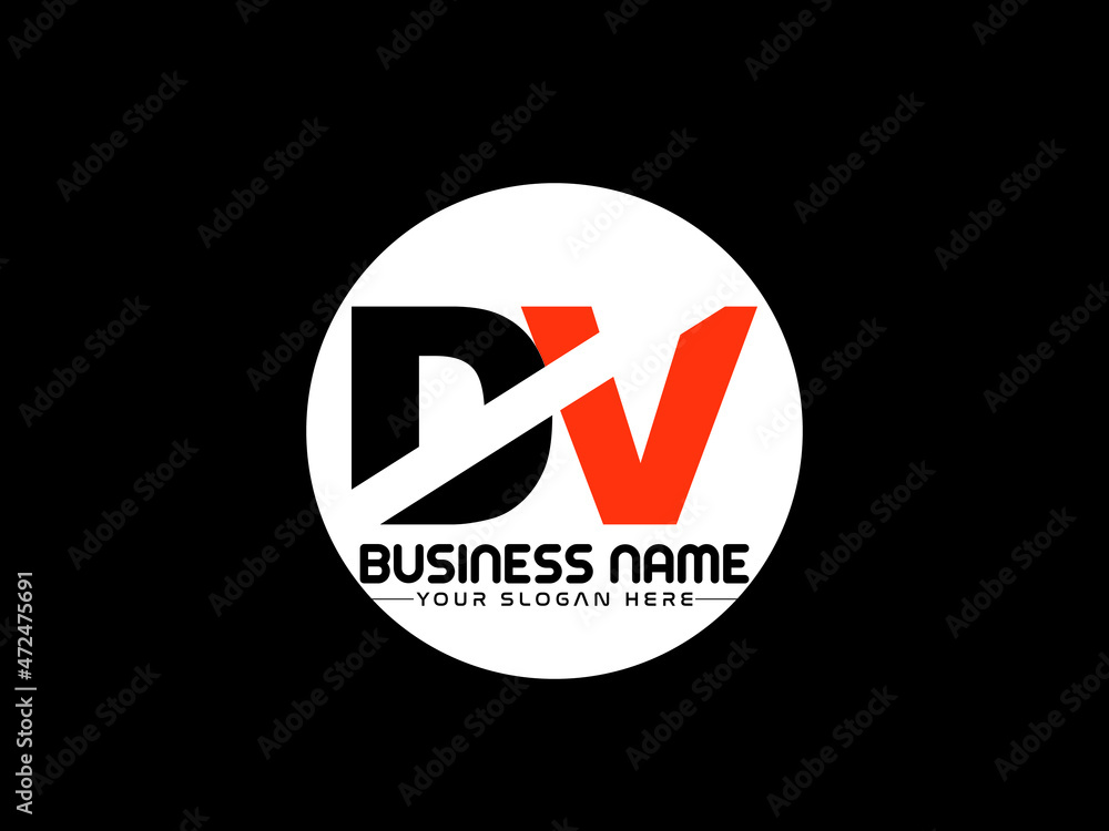 Letter DV Logo, Creative and Colorful DV d v letter logo design for ...