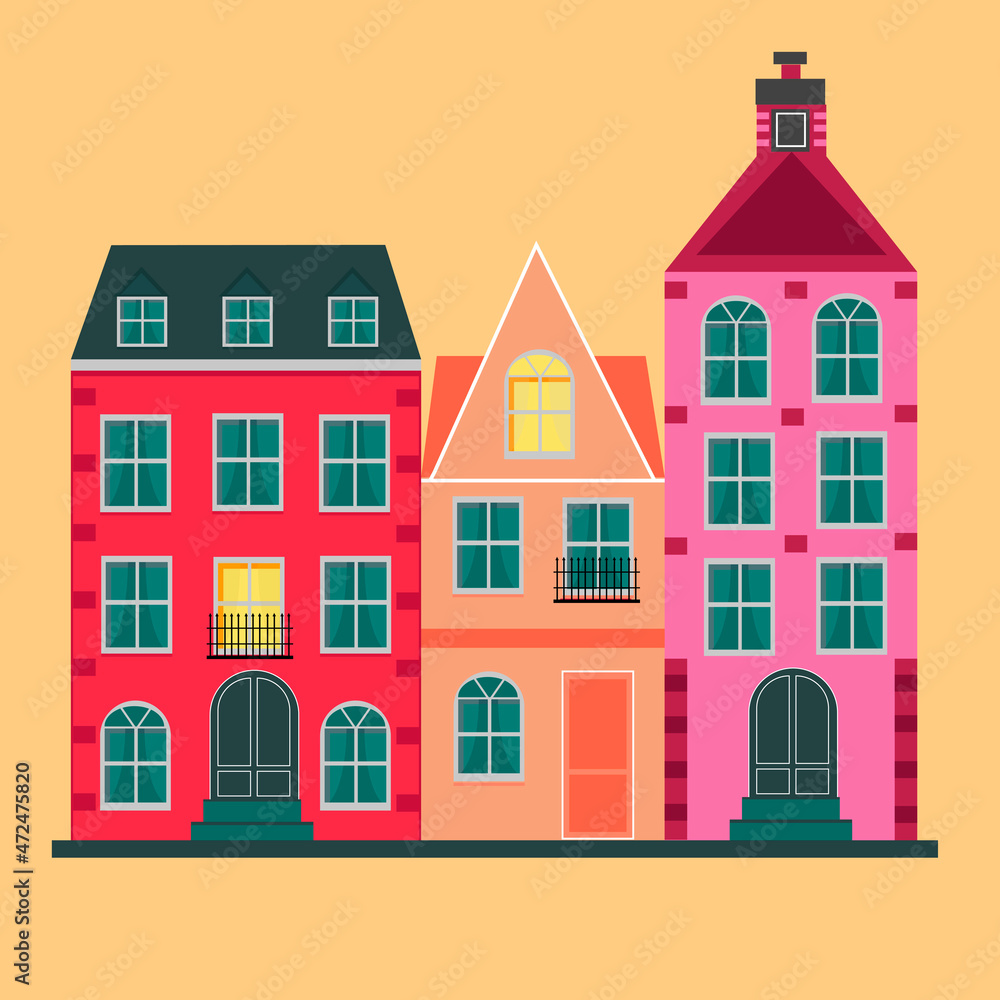 illustration of houses, houses of nazny vts, 