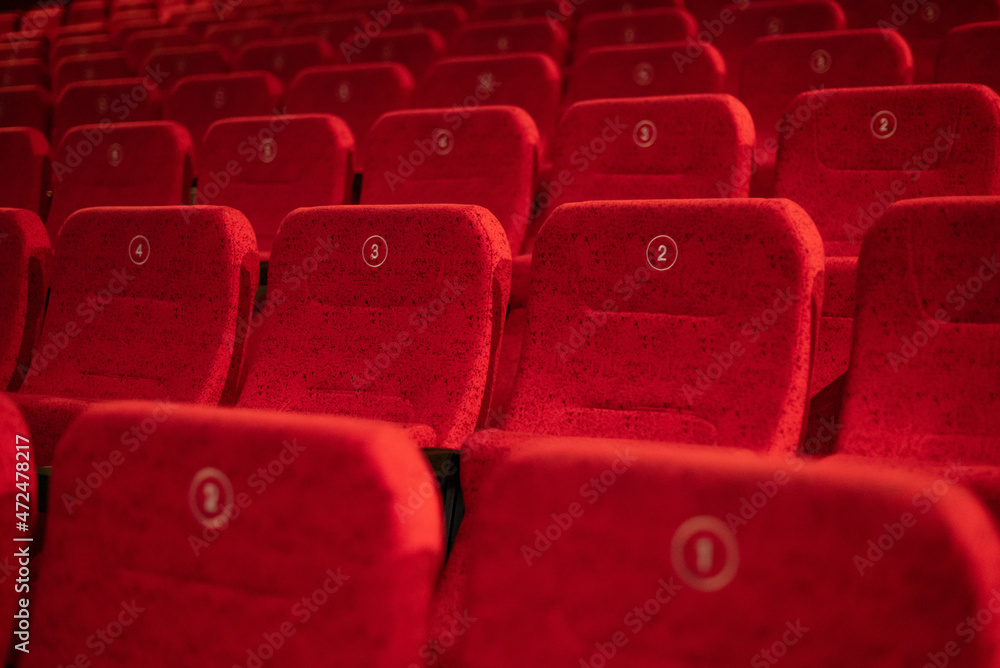 Naklejka premium cinema theatre chairs hall chair