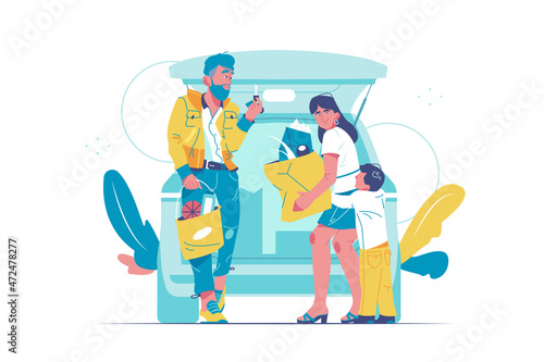 Young parents arrived back home