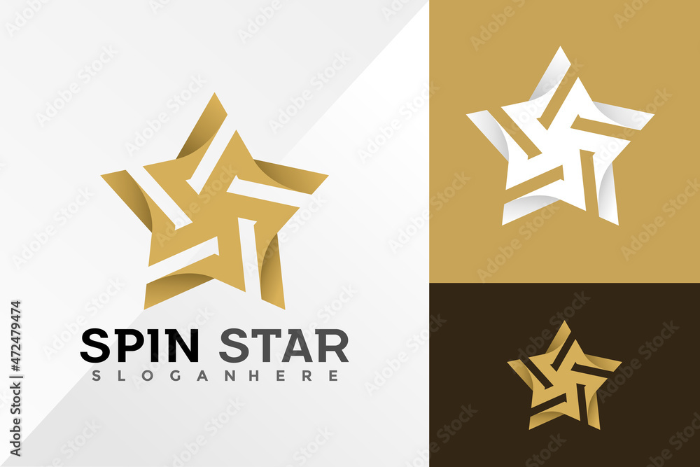 Luxury Spin Star Logo Design Vector illustration template Luxury Spin Star Logo Design Vector illustration template