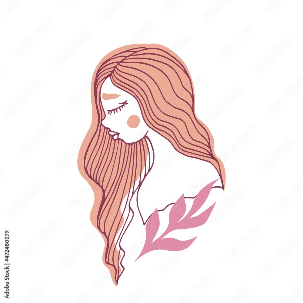 Abstract woman face vector drawing sketch. Fashion girl model portrait illustration for modern print design. Abstract woman face vector drawing sketch. Fashion girl model portrait illustration for modern print design.