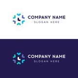 Minimalist and simple Modern colorful abstract logo template.