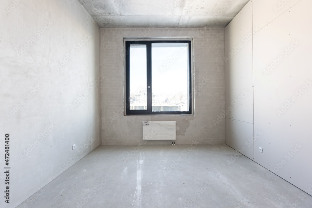 Obraz premium interior of the apartment without decoration in gray colors