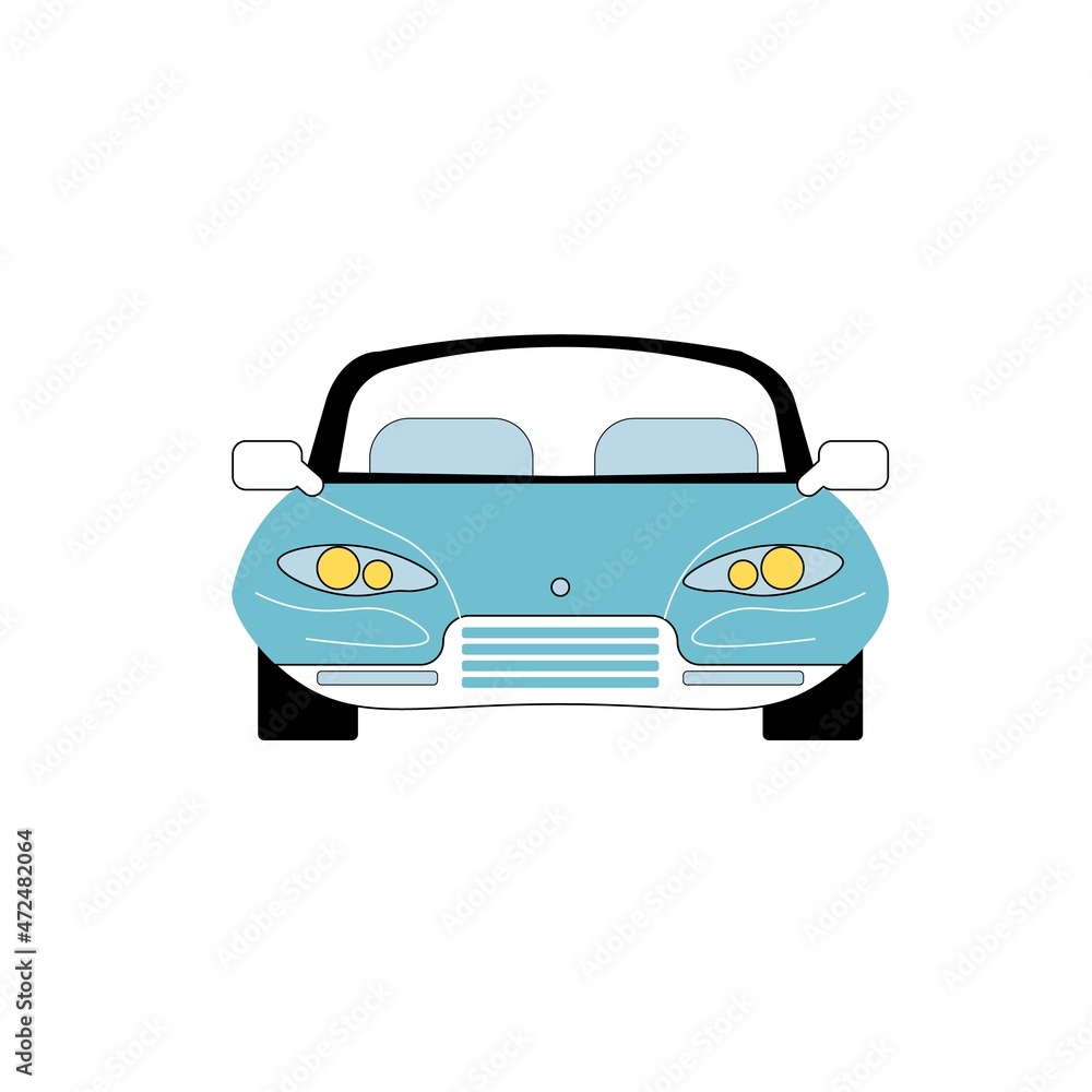 Vector flat cartoon car vehicle isolated on empty background-travel,transportation,auto industry concept,web site banner ad design