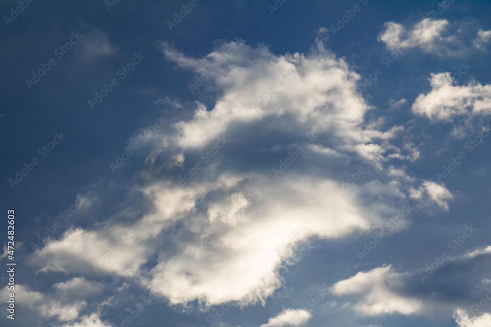 Fototapeta premium White cloud texture. Air material backdrop. Sky effect pattern.