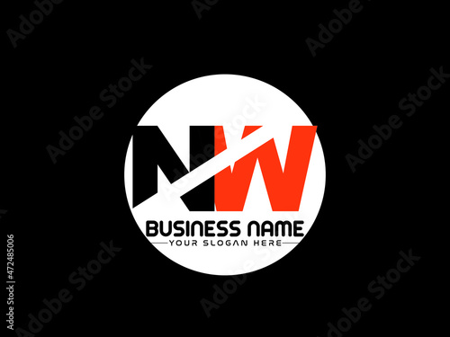 Initial NW Logo Image, Letter NW n&w abstract vector logo icon for property, construction, architecture or all kind of use photo