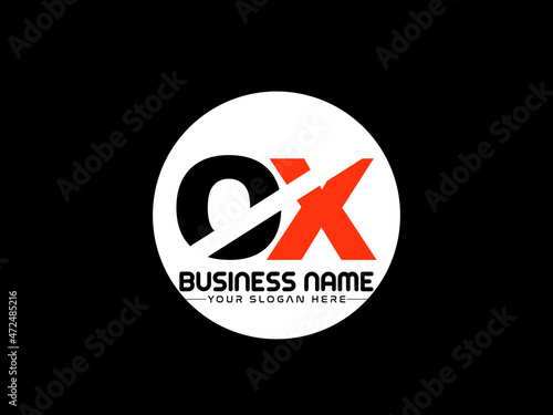 OX Logo Letter design, Unique Letter ox company logo with geometric pillar style design