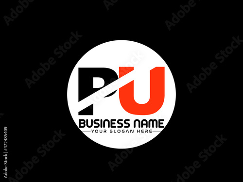 PU Logo Letter design, Unique Letter pu company logo with geometric pillar style design