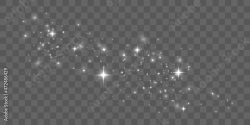 Glow effect. Vector illustration. Christmas dust. Falling snow. Praznik.	