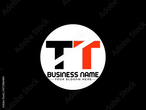 TT Logo Letter design, Unique Letter tt company logo with geometric pillar style design photo