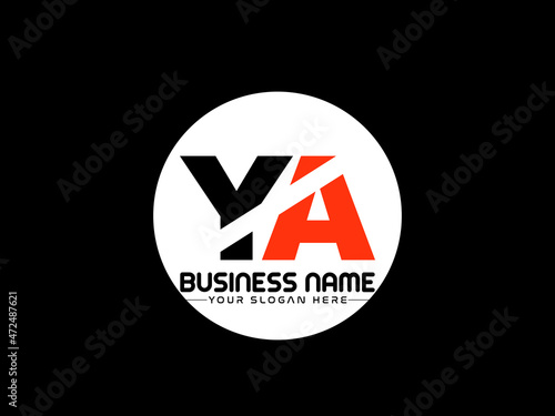 YA Logo Letter design, Unique Letter YA y a company logo with geometric pillar style design