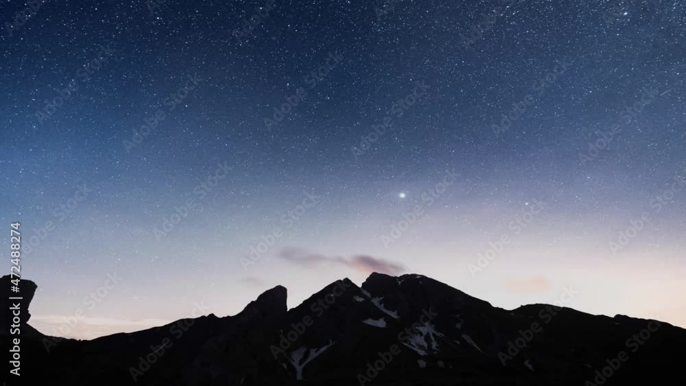 lying Through Clouds Towards Mountain Range Night lying Through Clouds Towards Mountain Range Night