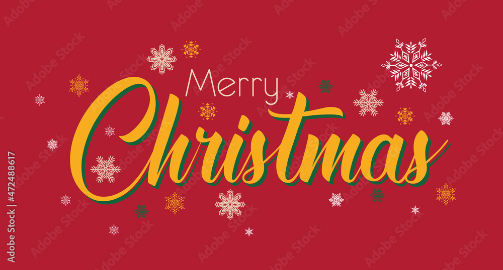Christmas red background Merry Christmas snowflakes