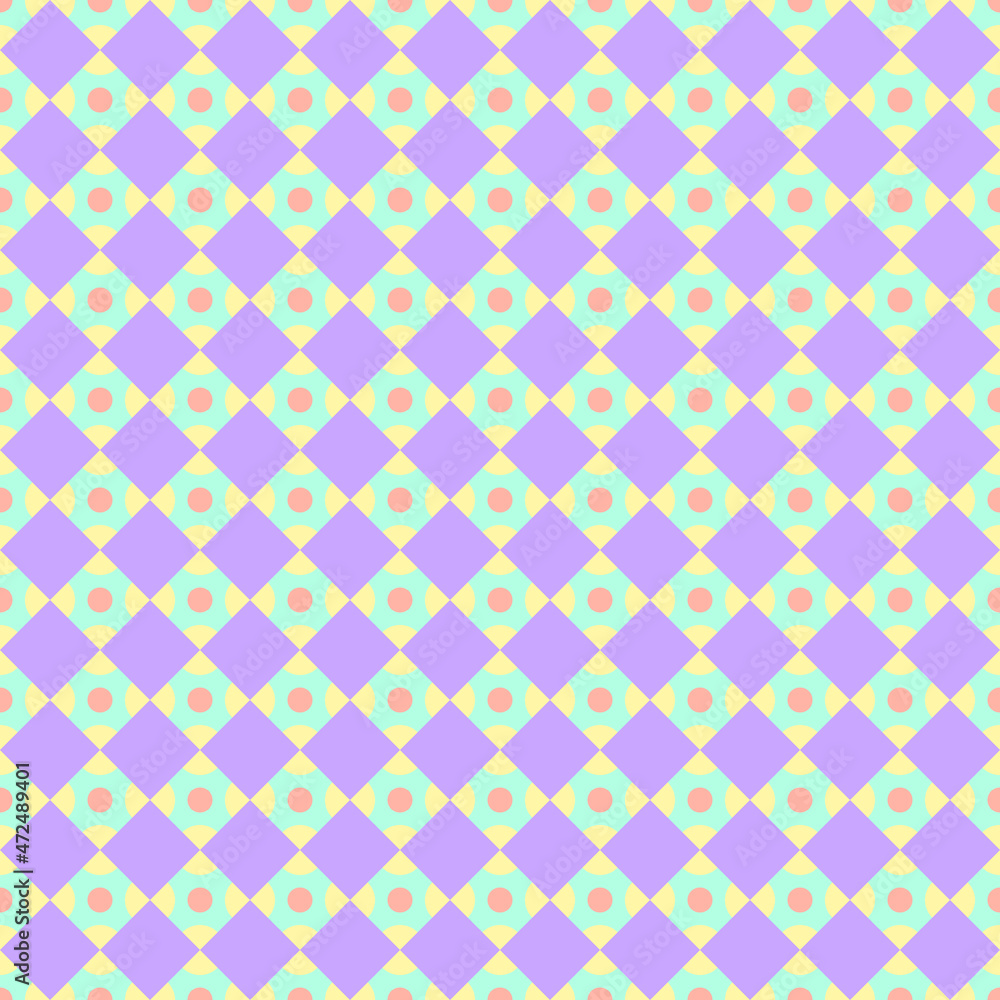 Seamless repeat pattern with squares and dots - Vector Illustration Seamless repeat pattern with squares and dots - Vector Illustration
