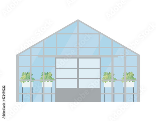 ビニールハウスのイラスト　白背景　農業農家 greenHouse