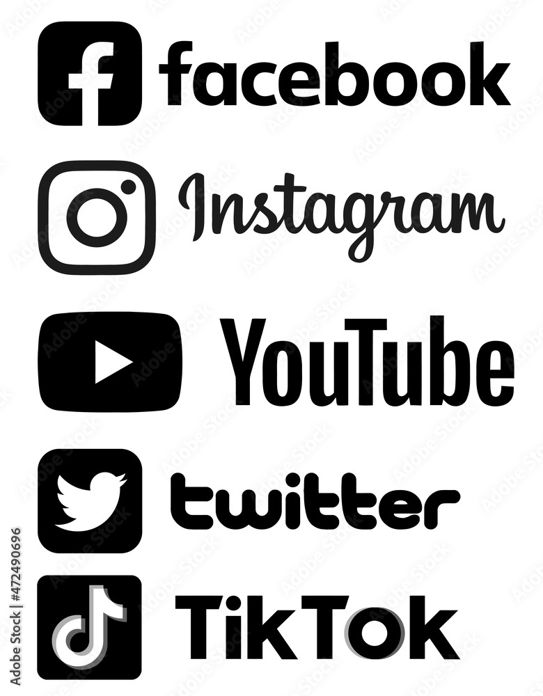 facebook logo vector. facebook sign. youtube download. instagram logo