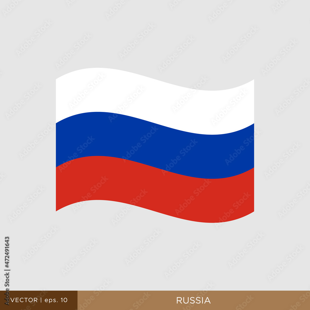 Waving flag of Russia vector illustration design template. Waving flag of Russia vector illustration design template.