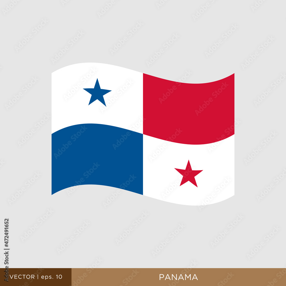 Waving flag of Panama vector illustration design template. Waving flag of Panama vector illustration design template.