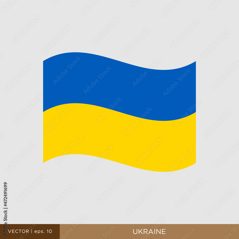 Obraz premium Waving flag of Ukraine vector illustration design template.