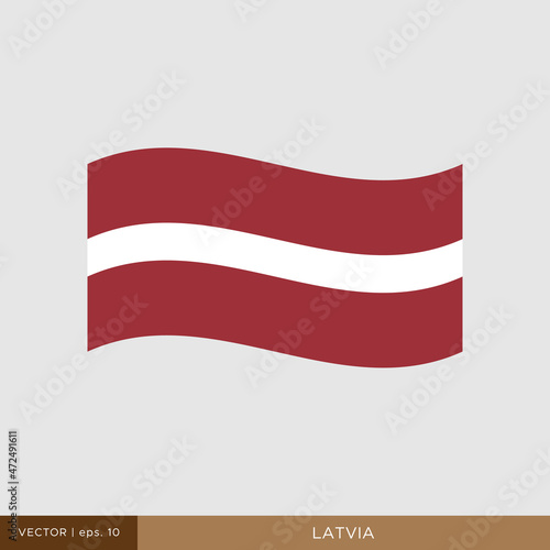 Waving flag of Latvia vector illustration design template. Free Download Waving flag of Latvia vector illustration design template. - GFXLoad