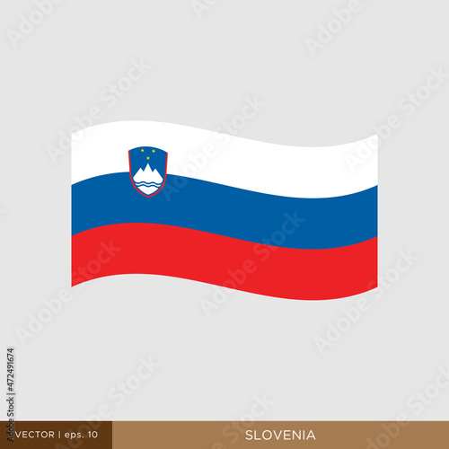 Waving flag of Slovenia vector illustration design template.