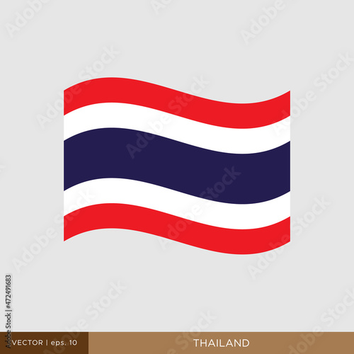 Free Download Waving flag of Thailand vector illustration design template. - GFXLoad