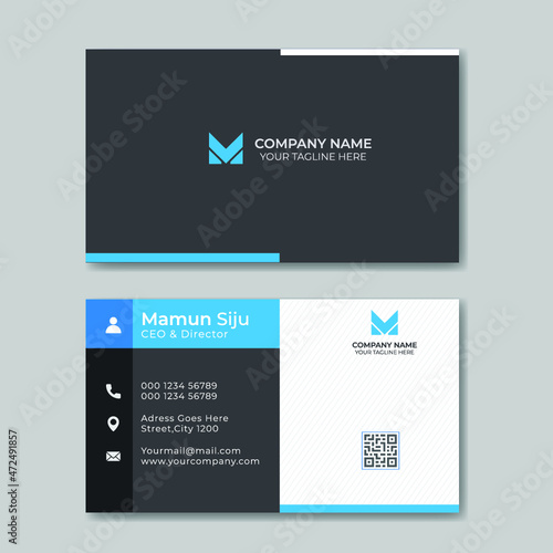 Modern clean business card or corporate visiting card design template