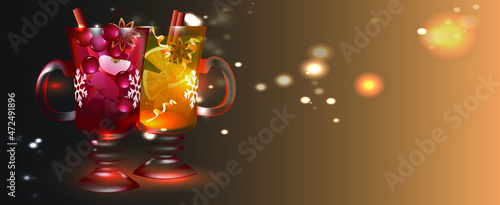 Two glasses of mulled wine
