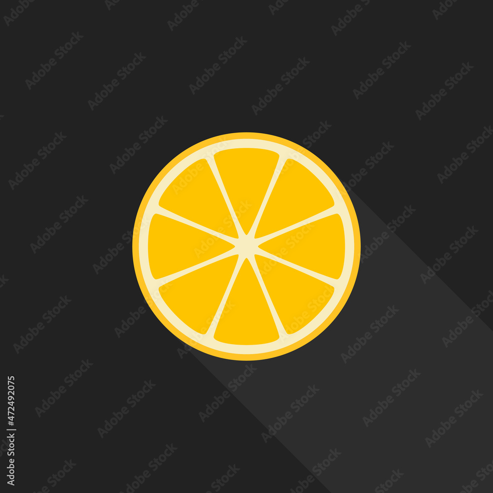 Orange slice icon. Orange fruit cut vector icon. Natural symbol. Trendy lemon sign for web site. Logo illustration. Orange slice icon. Orange fruit cut vector icon. Natural symbol. Trendy lemon sign for web site. Logo illustration.