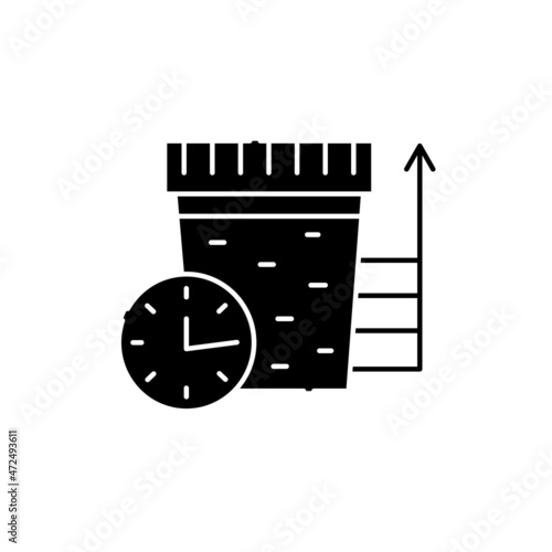 Copious flow of urine line color icon. Diabetes. Structural chemical formula