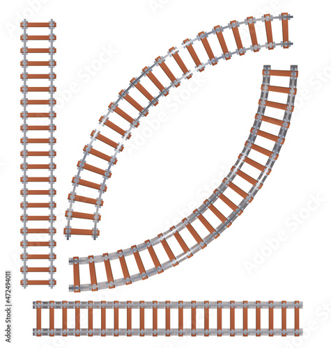 Fototapeta Naklejka Na Ścianę i Meble -  railroad or railway train tracks elements