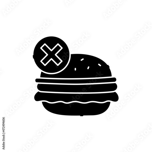 Forbidden food line color icon. Diabetes. Medical equipment