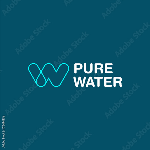Pure water. Logo template.