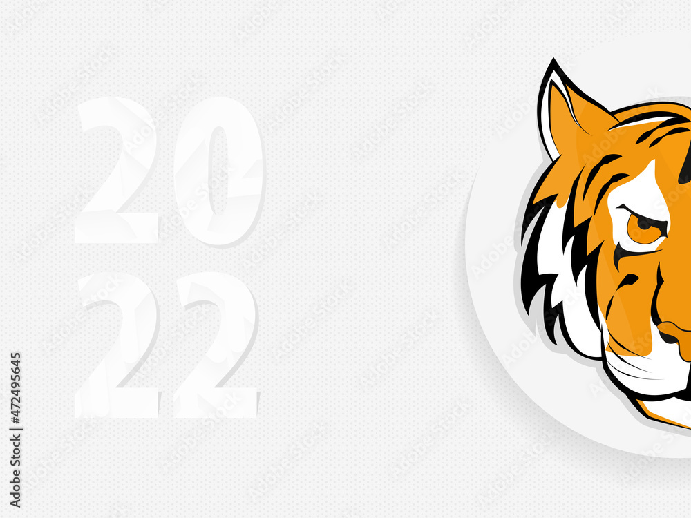 Illustration for New Year 2022, year of the Tiger. Chinese New Year Greeting Card 2022. Illustration for New Year 2022, year of the Tiger. Chinese New Year Greeting Card 2022.