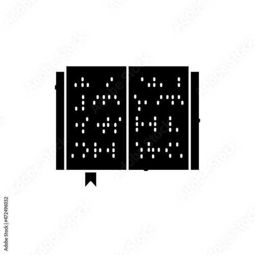 Book blind braille color line icon. Disability. Isolated vector element.
